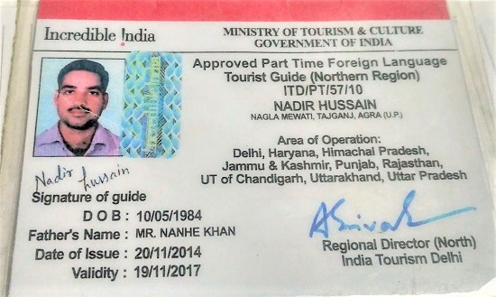 Nadir Hussain, Tour Guide License