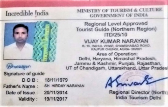 Vijay Kumar Narayan, Tour Guide License