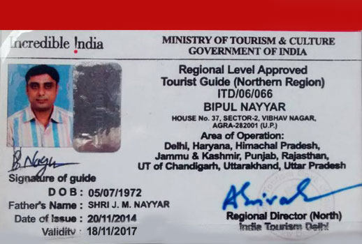 Vipul Naiyar, Tour Guide License