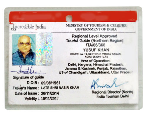 Yusuf Khan, Tour Guide License